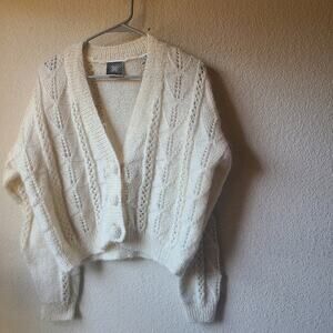Gerard Works Vintage Cozy Cream Knit Cardigan Size M